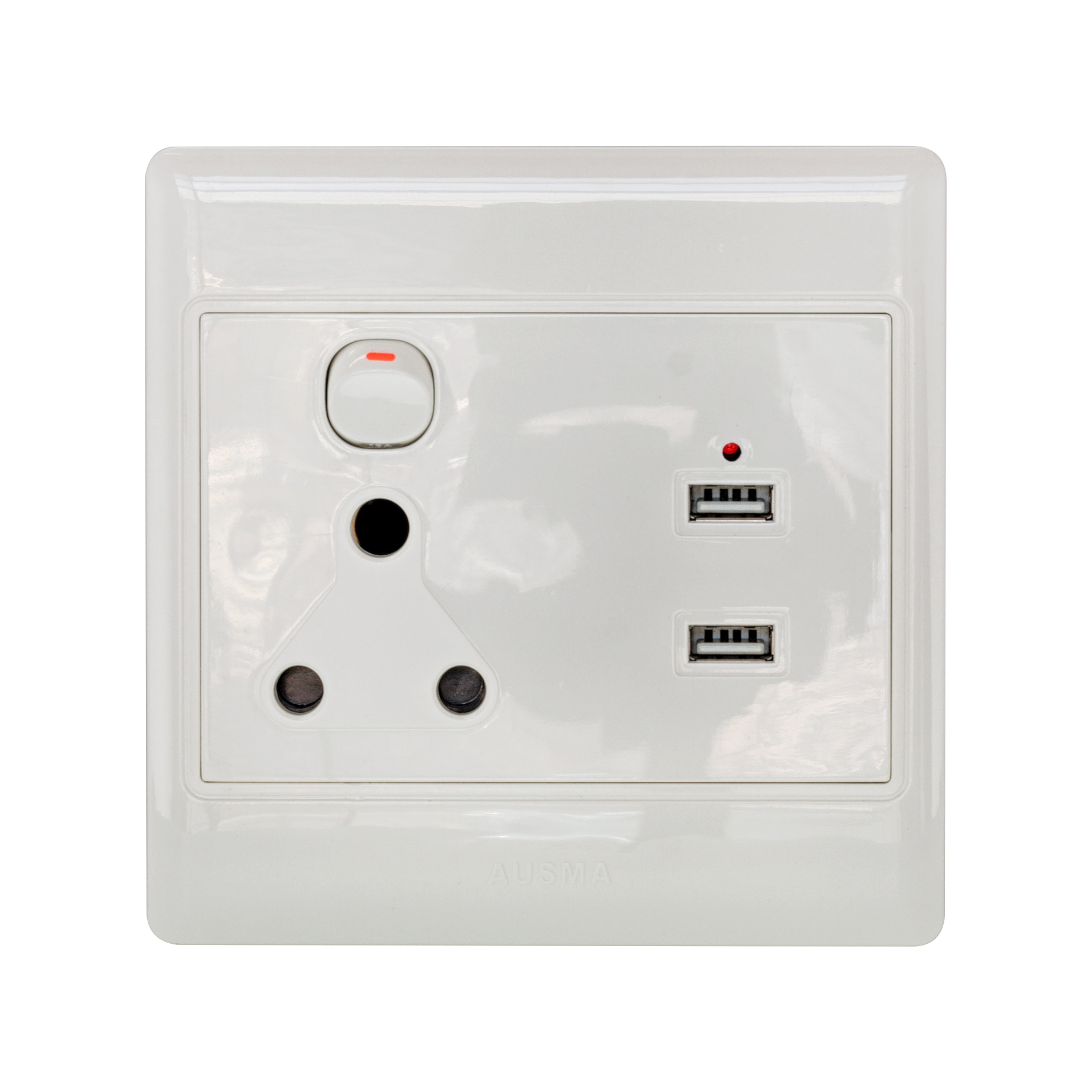 LinkQnet USB Wall Socket with 3 Prongs