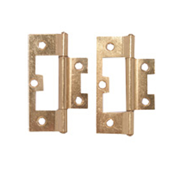 Hinge Flush/Sinkless Brass Plated 40mm