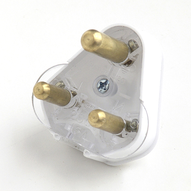Plug Top 16Amp 3-Pin White Nylon