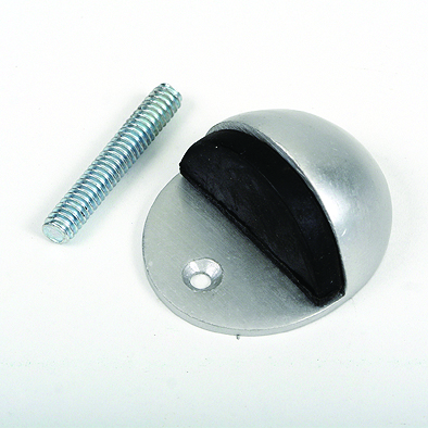 Door Stop 1/2 Moon With Rubber-Sat.Alum