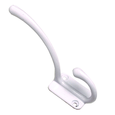 Hat+Coat Hook White-Oblong-127mm 2H#398