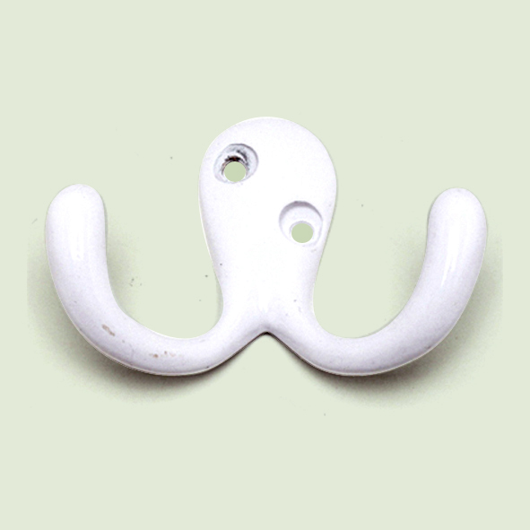 Wardrobe Hook Double White