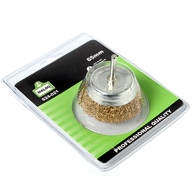 Wire Brush-Cup 65mm x 6mm Brass Coated