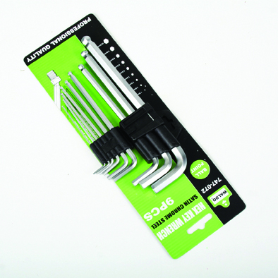 Allen Key Set Ball 9Pc Sat.Cp Xlong