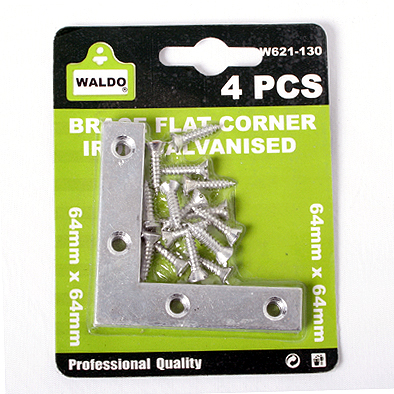 Brace Flat Corner Iron Galv. 64mmx64mm