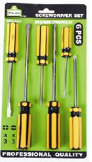 Screwdriver Set 6Pc Waldo Yellow+Black
