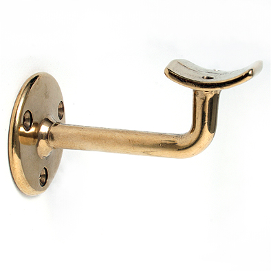 Hand Rail Bracket Brass Cranked