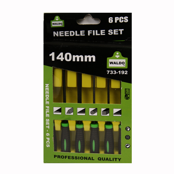 File Needle Set Prof. 6Pc W/Handle Waldo