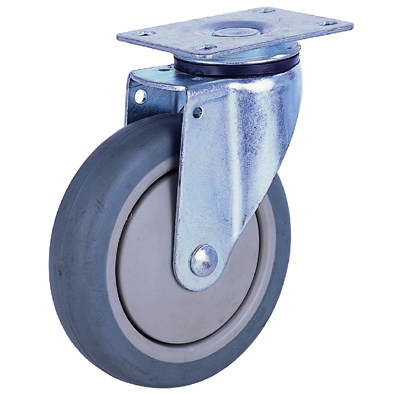 Castor Rubber Swivel 101mmx32mm Pl 95mm
