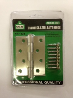 Hinge Butt S/S 100X75-2.5mm Bearing+Scrw