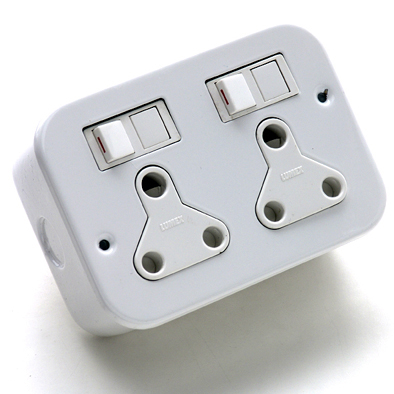 Switch Box Indust. Double+Socket White