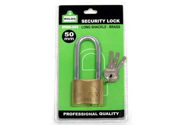 Padlock L/S Brass Waldo 50mm #L265