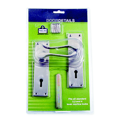 Door Furn/Mort Satin Nickle Plated 150mm Vic.Curve S