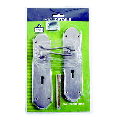 Door Furn/Mort Satin Nickle Plated 200mm Vic/Gable