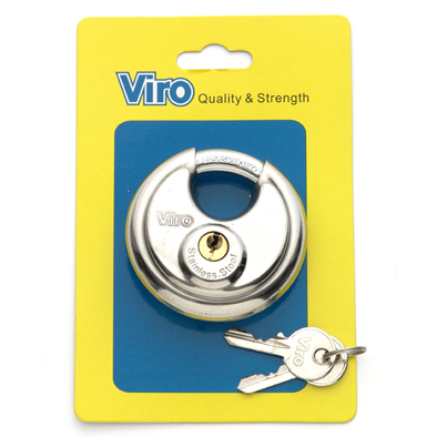 Padlock Discus Viro 70mm Stainless Steel Carded