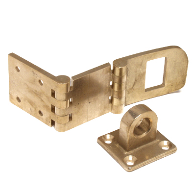 Hasp+Staple Double Knuck.Brass 178X50X6