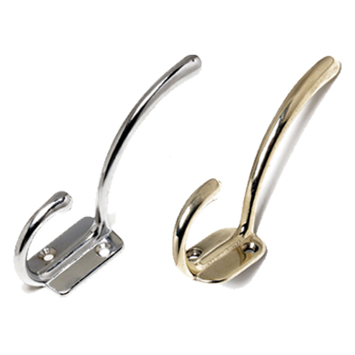 Hat+Coat Hook Brass Oblong-2H-127mm #108