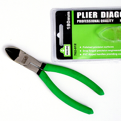 Plier Diag.200mm Pvc Grip Green Waldo