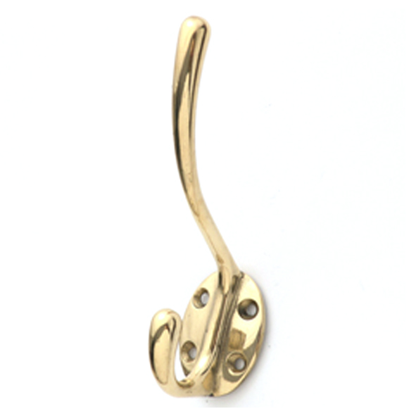 Hat+Coat Hook Brass Oval 152mm 4H #107