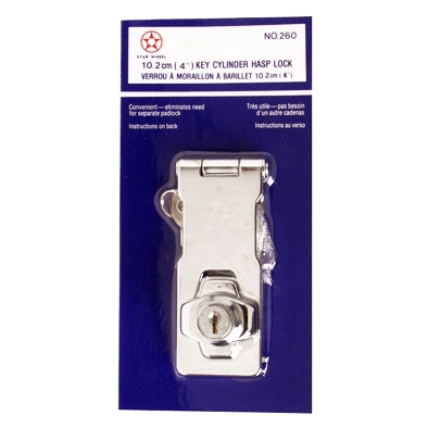 Hasplock 100mm Chrome Plated #260 Starwheel Carded