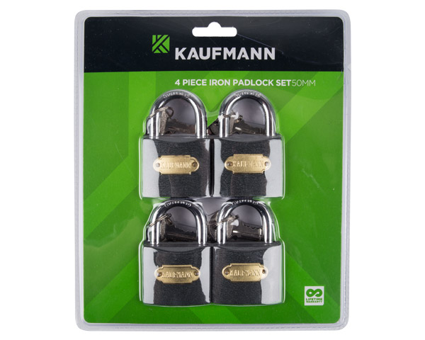 Kaufmann – 4 Piece 40mm Steel Lock Set