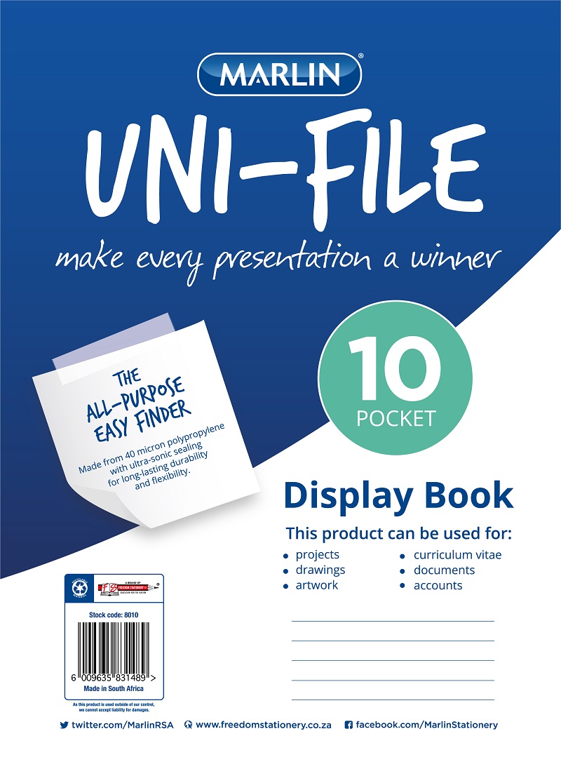 Marlin Uni-File A4 Soft Cover Display File – 10 Pocket