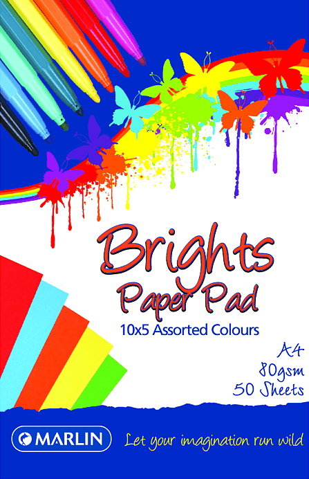 Marlin A4 Brights Paper Pad 50 Sheets