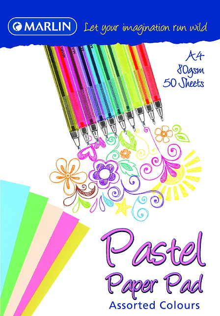 Marlin A4 Pastels Paper Pad 50 Sheets