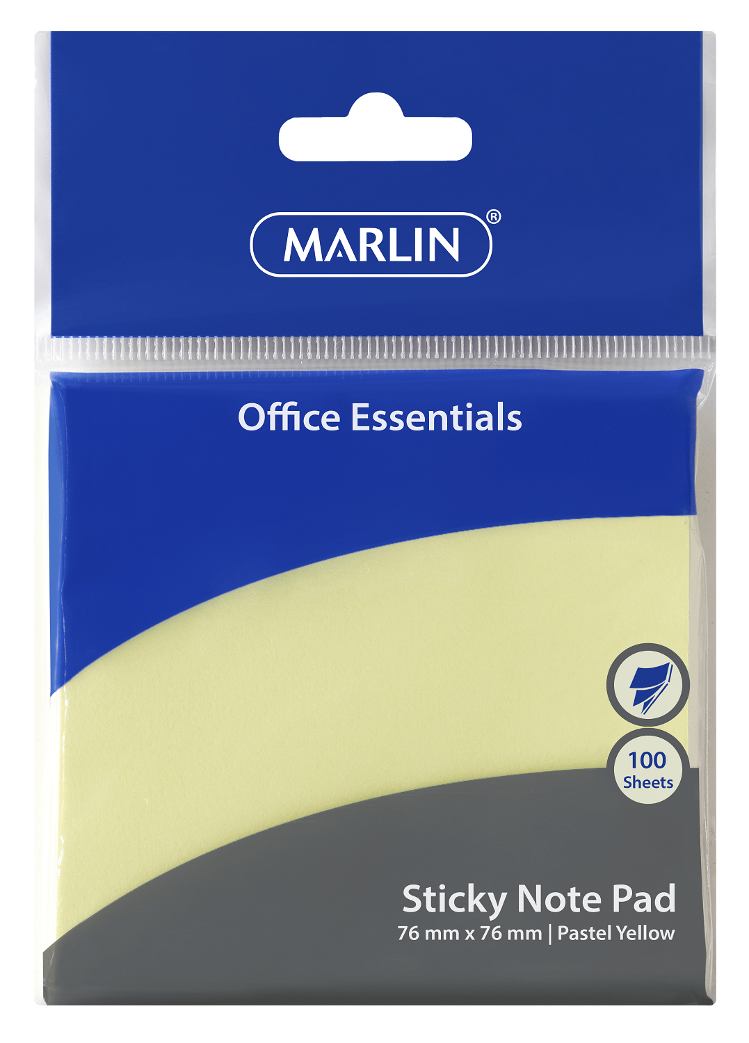 Marlin Sticky NotePad 76x76mm 100 Sheets Pastel Yellow – Pack of 12