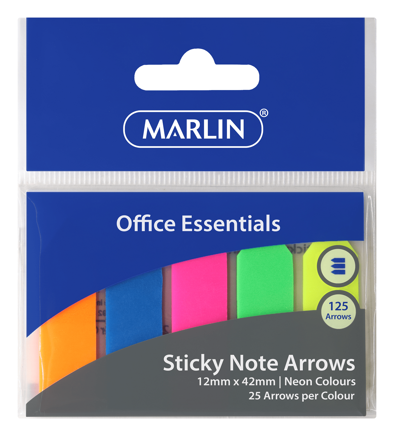 Marlin Sticky Note 12x42mm 125 Arrows Neon Colours