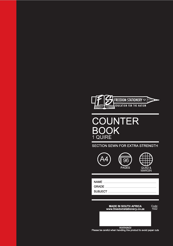Freedom Stationery 1 Quire 96 Page A4 Q&M Counter Book (10 Pack)