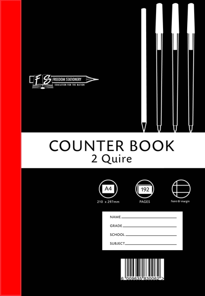 Freedom Stationery 2 Quire 192 Page A4 F&M Counter Book