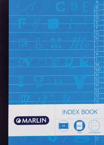 Marlin 2-Quire 192 Page A4 Counter Index Book (5 Pack)
