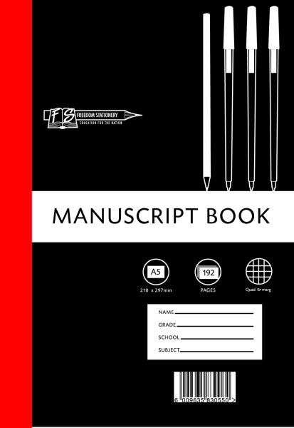 Freedom Stationery 192 Page A5 Q&M Manuscript Book (5 Pack)