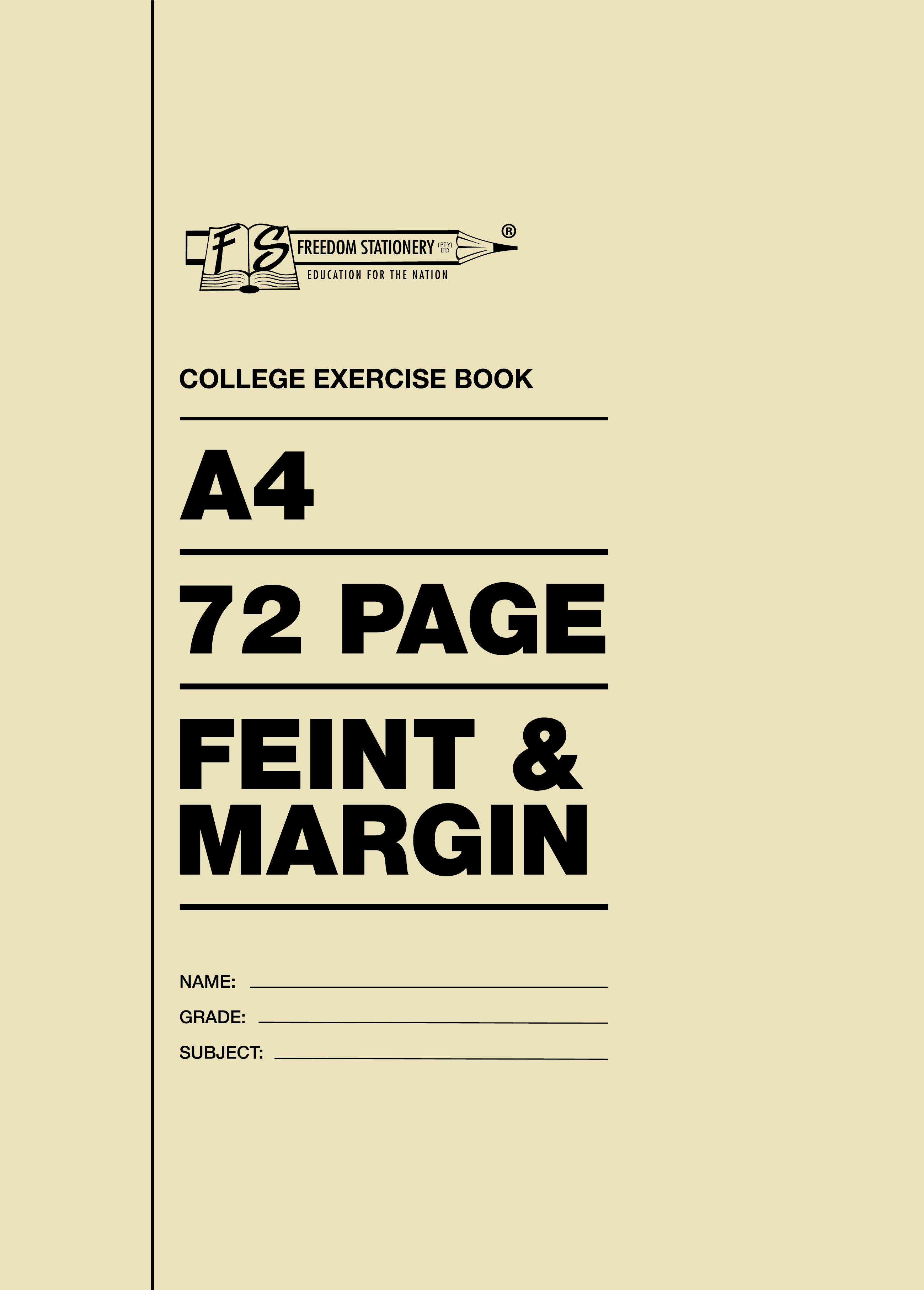 Freedom Stationery A4 College Exercise Book F&M 72 Page – 20 Pack