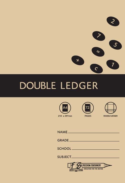Freedom Stationery 72 Page A4 Double Ledger