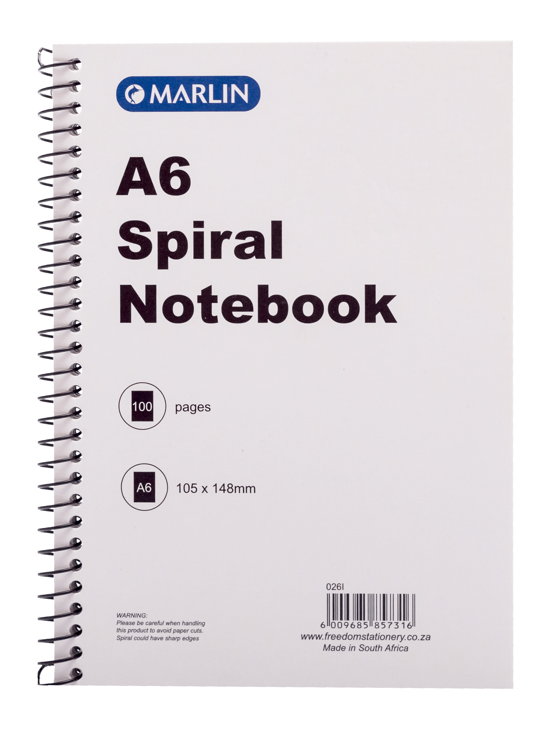 Marlin A6 100 Page Spiral Note Book (Single Book)