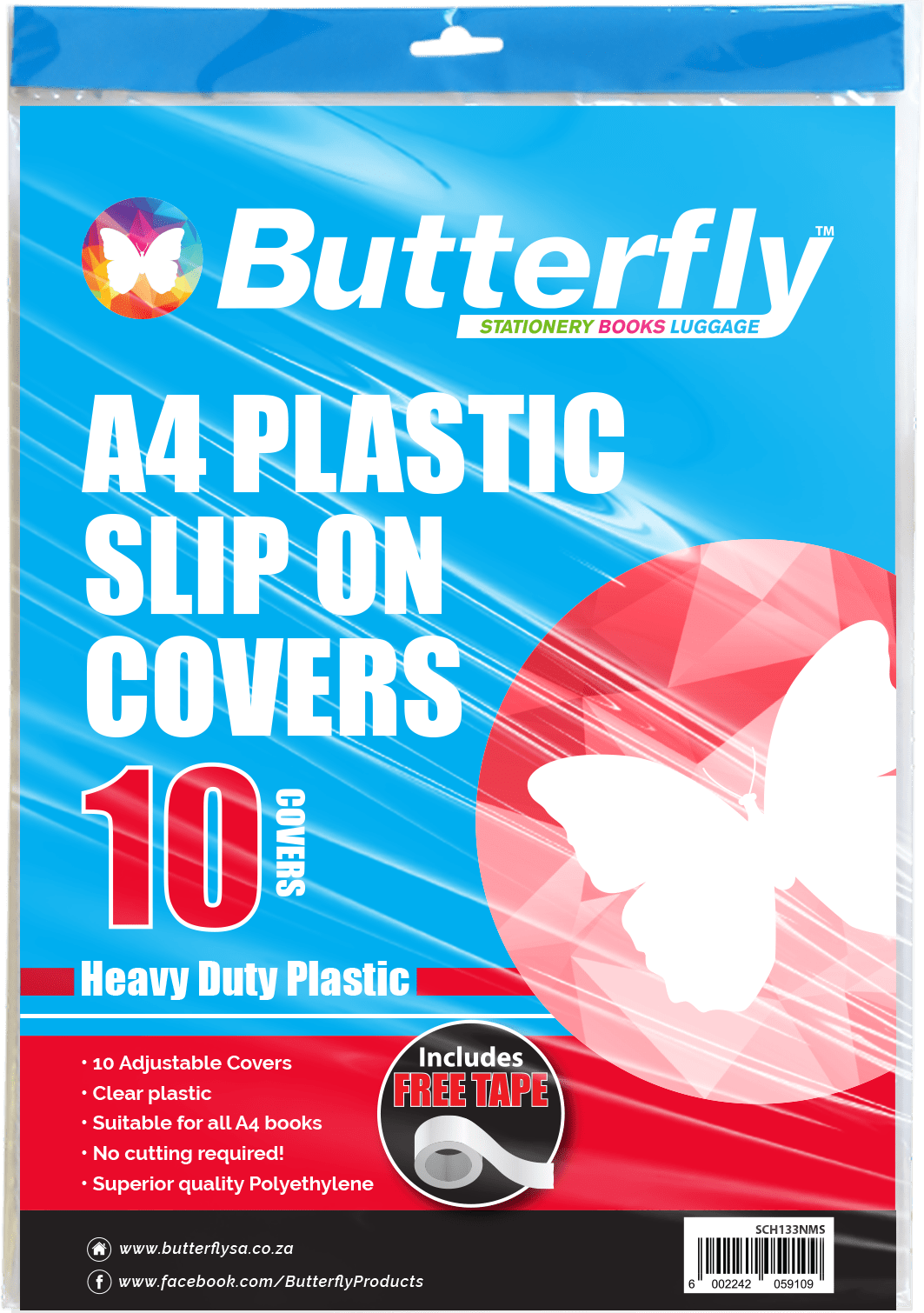 Butterfly A4 Plastic Slip On Clear Covers – 10s