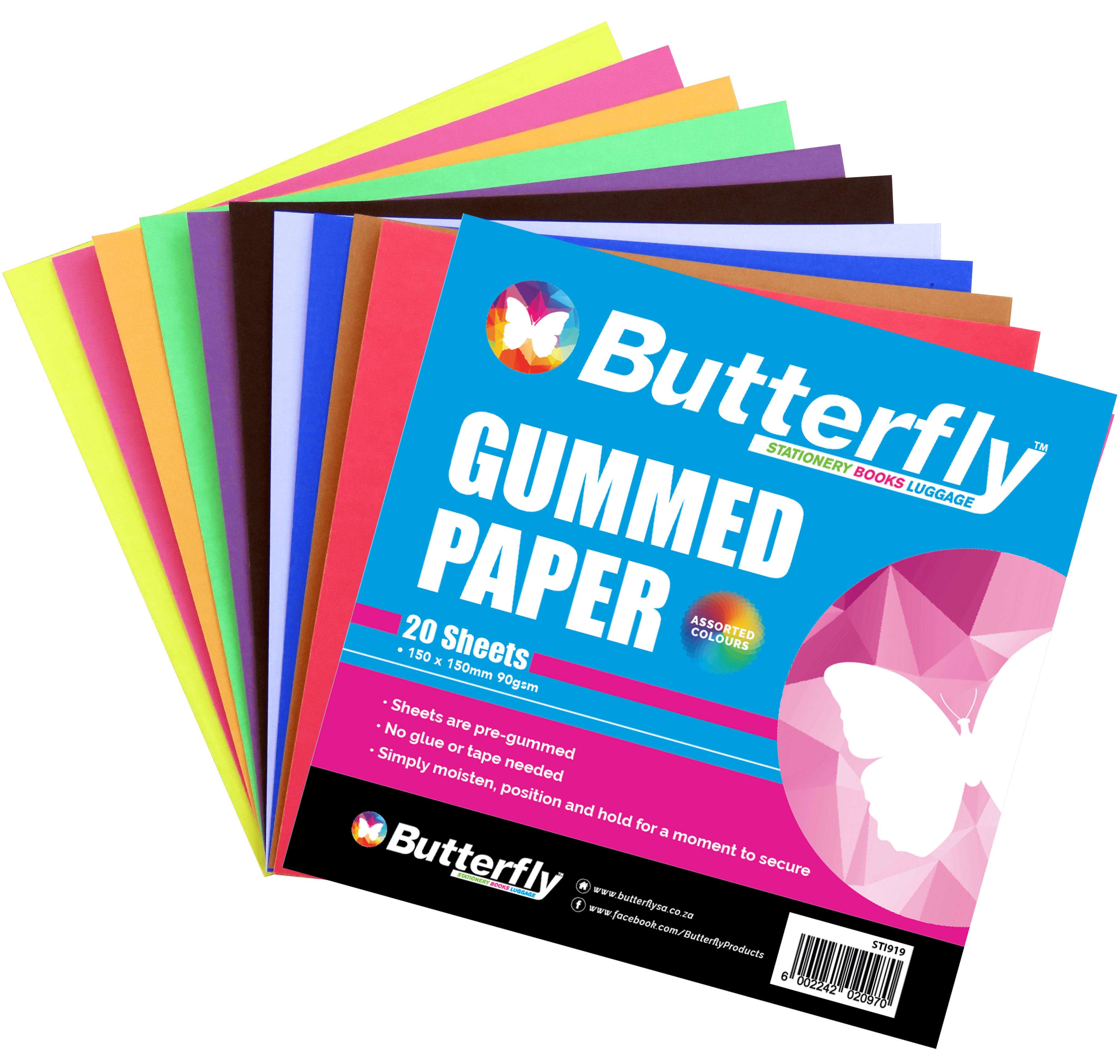 Butterfly Gummed Paper 20 Sheets