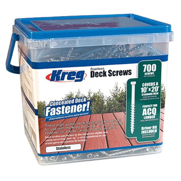 Kreg – Stainless Steel Deck Screws 2 Inch 8 Coarse Pan Head – 700Ct
