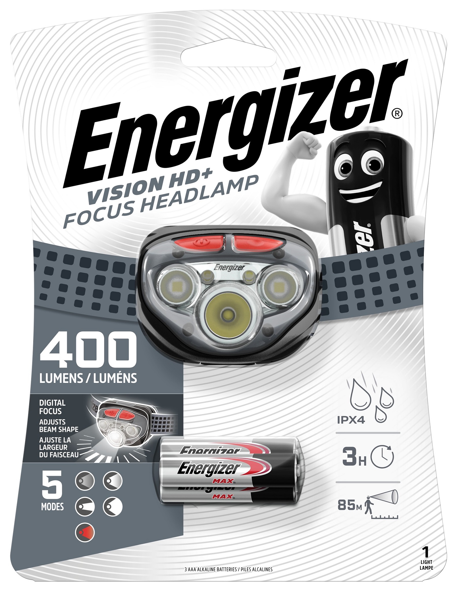 Energizer – Headlight – Outdoor Lighting – Vision HD – Focus – 400 Lumens