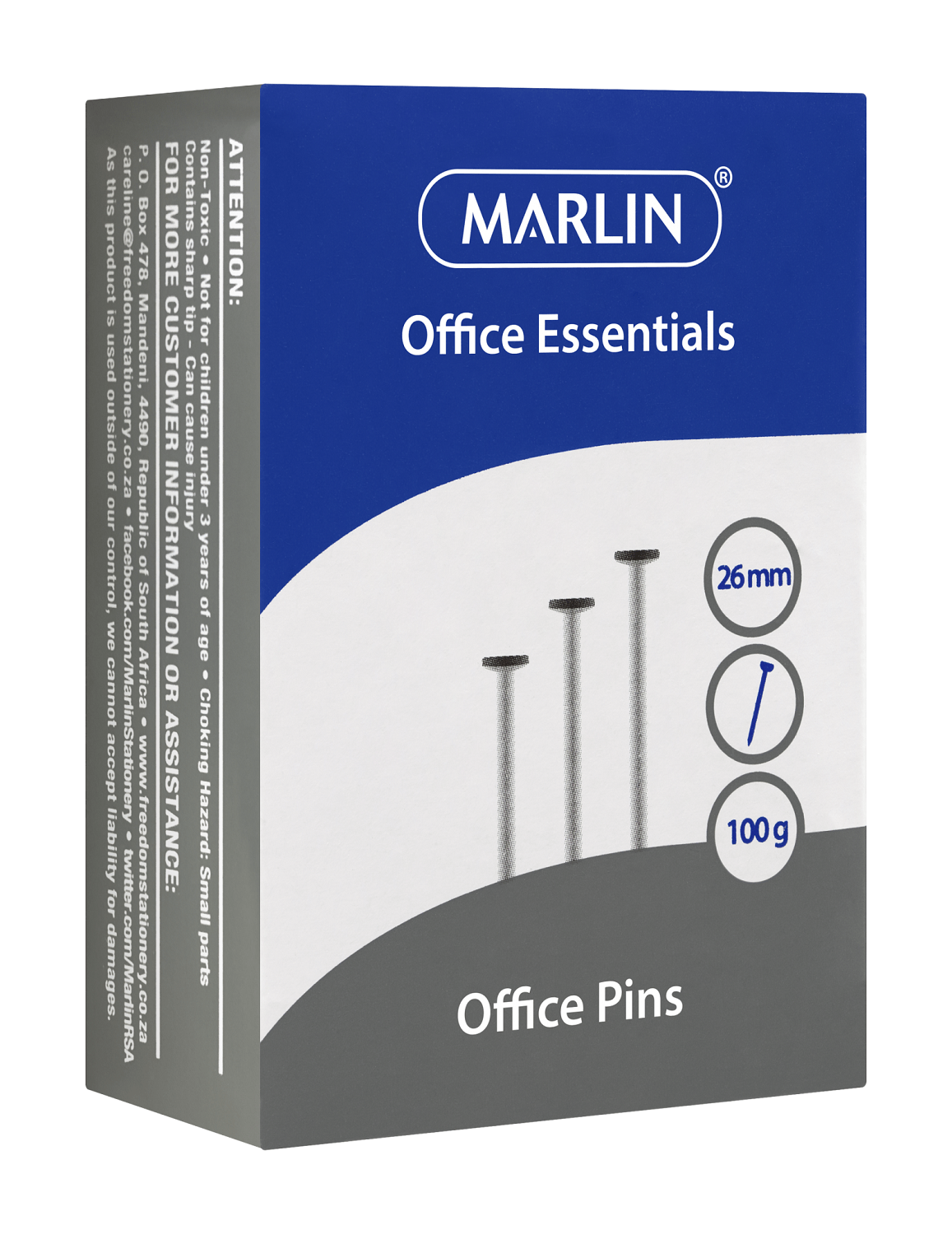 Marlin Office Pins 26mm 100g