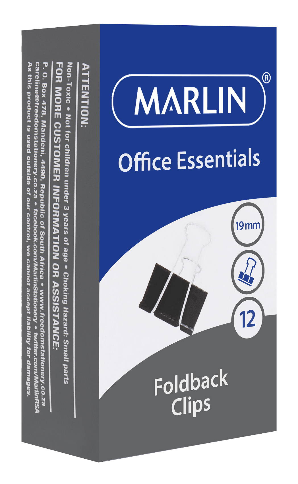 Marlin Fold Back Clips 19mm – Pack of 12