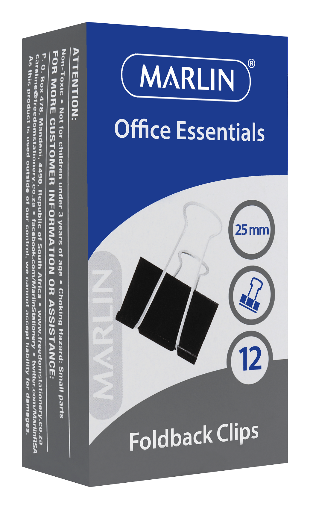 Marlin Fold Back Clips 25mm 12’s