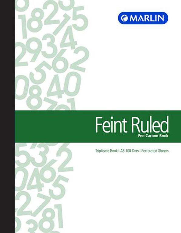 Marlin A5 Triplicate Pen Carbon Book – Feint Ruled