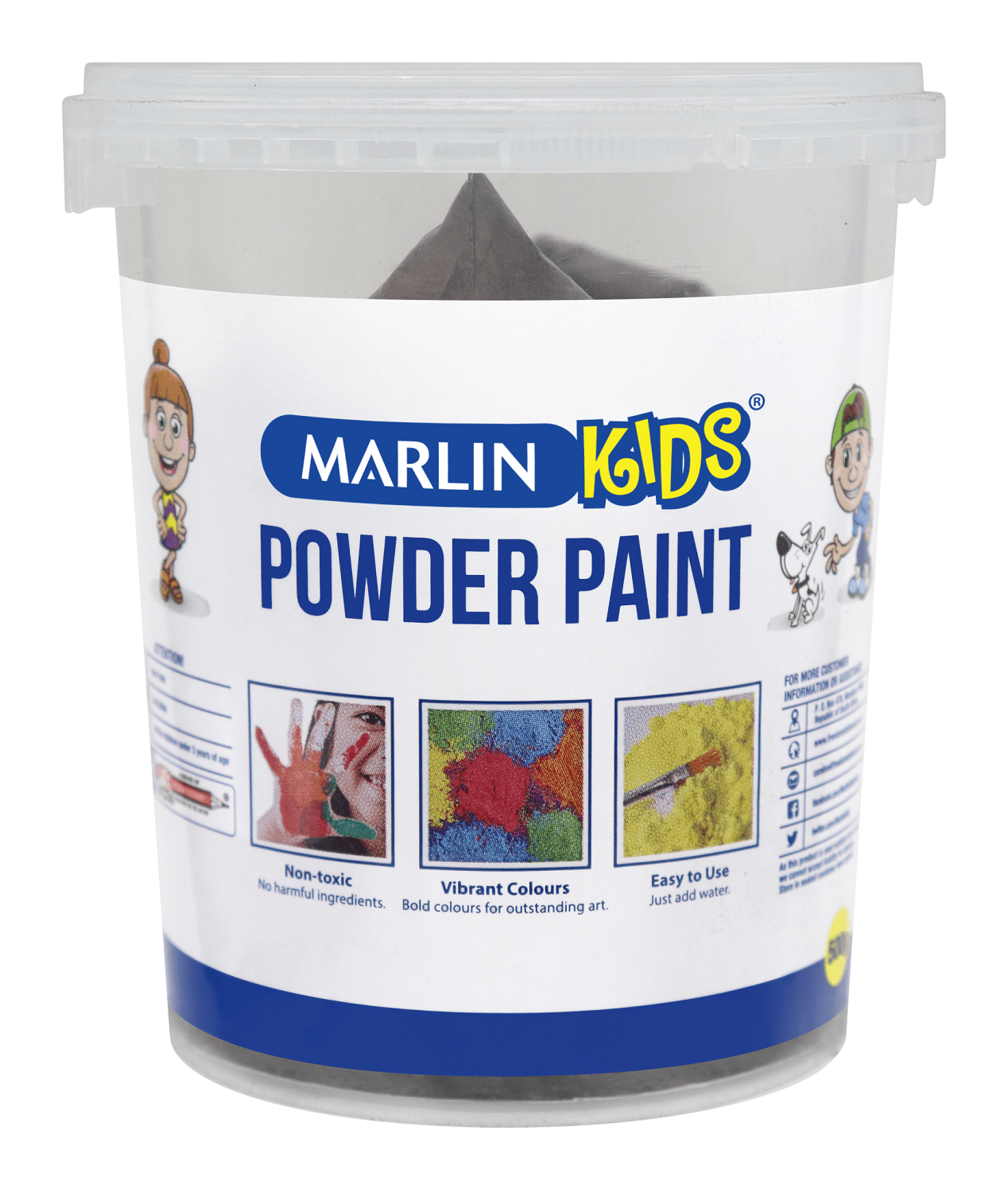 Marlin Kids Powder Paint 500g Bucket – Black