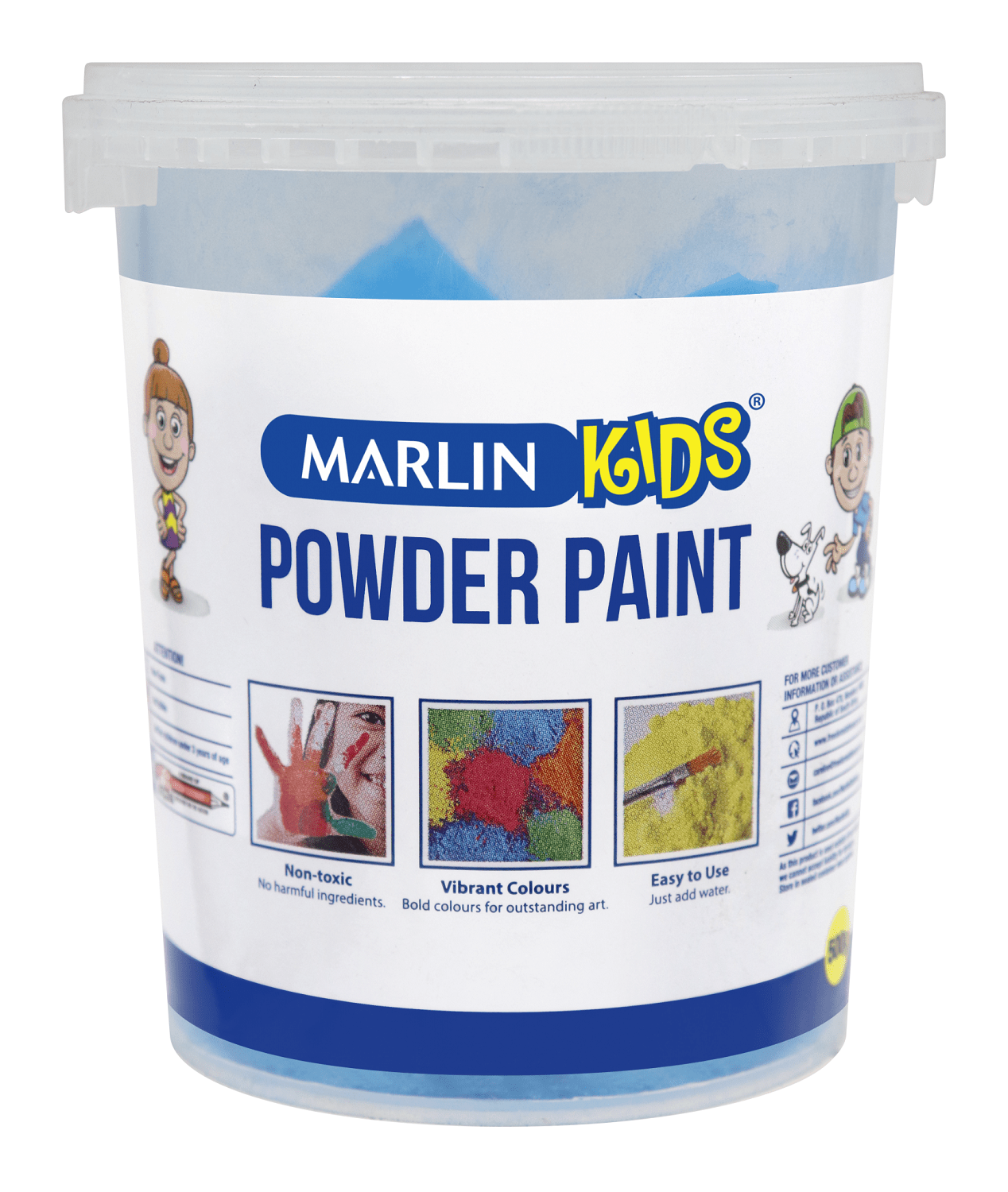 Marlin Kids Powder Paint 500g Bucket – Blue