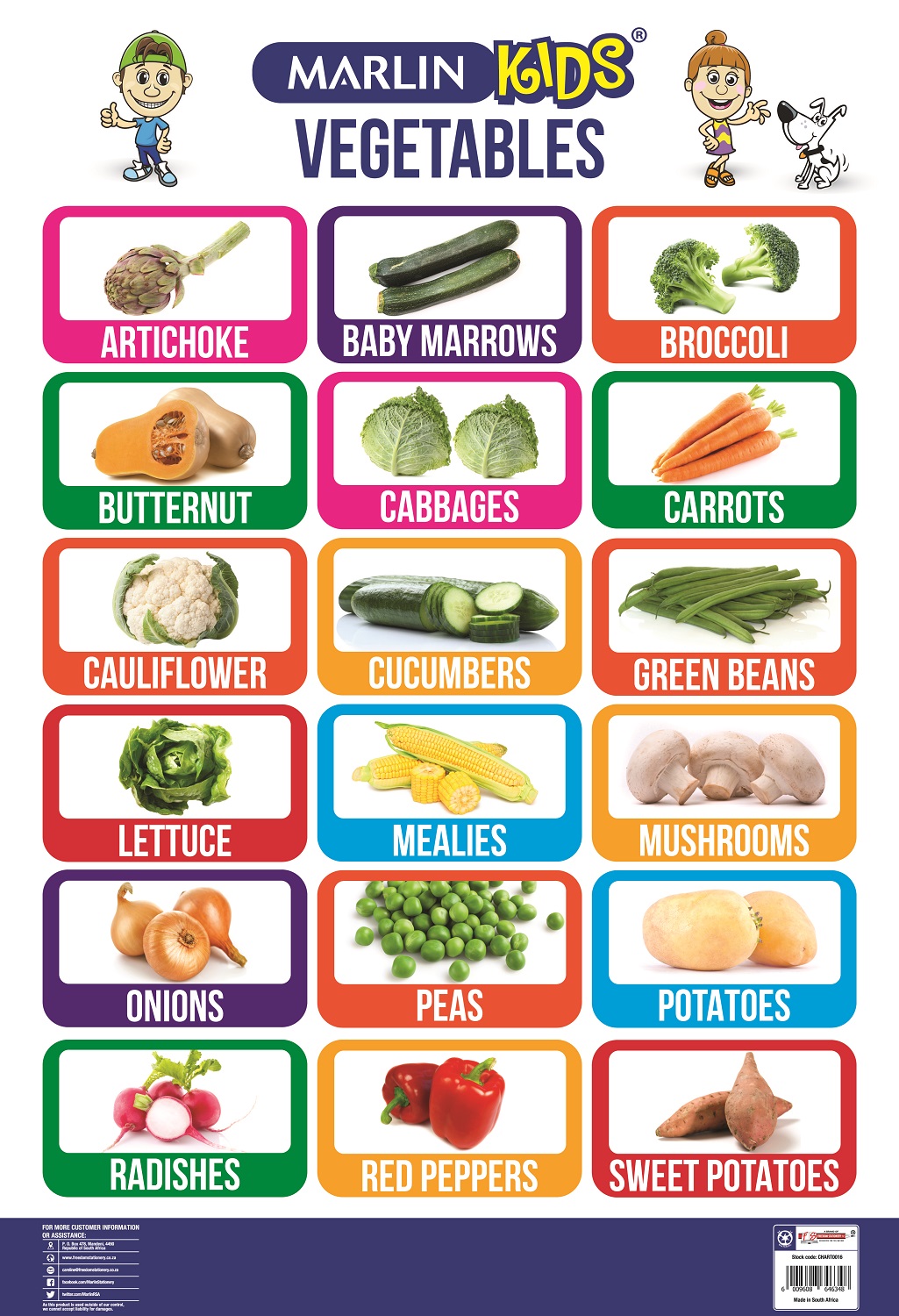 Marlin Kids Chart – Vegetables