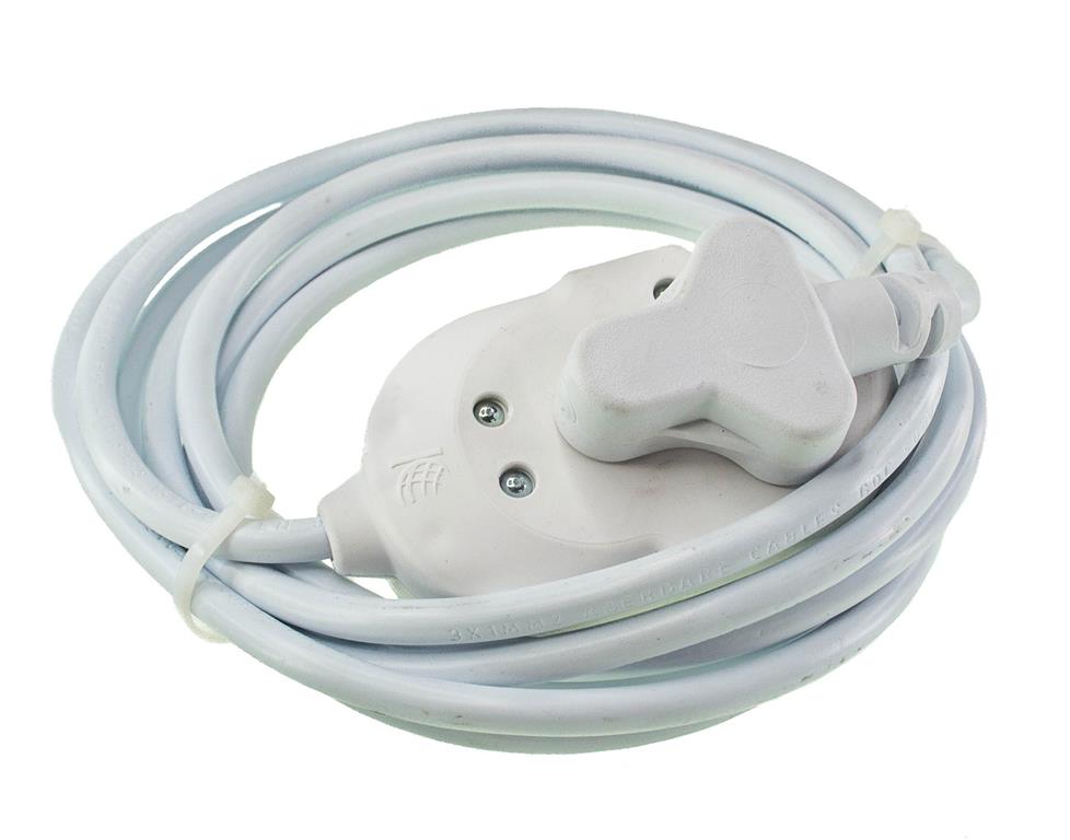Zakspeed Extension Lead 3m 10Amp Double – White