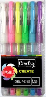 Croxley Create Pastel Gel Pens – Assorted (Blister of 6)